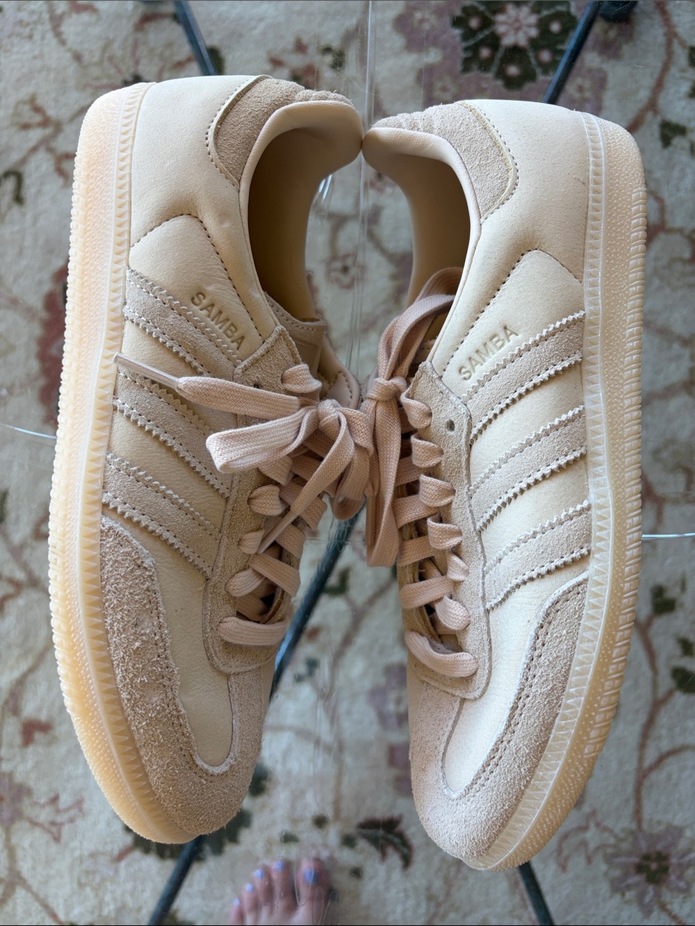 Adidas Samba Beige Suede & Leather Sneakers - Picture 3 of 4